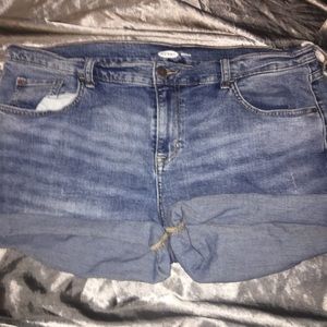 Shirt blue jean shorts